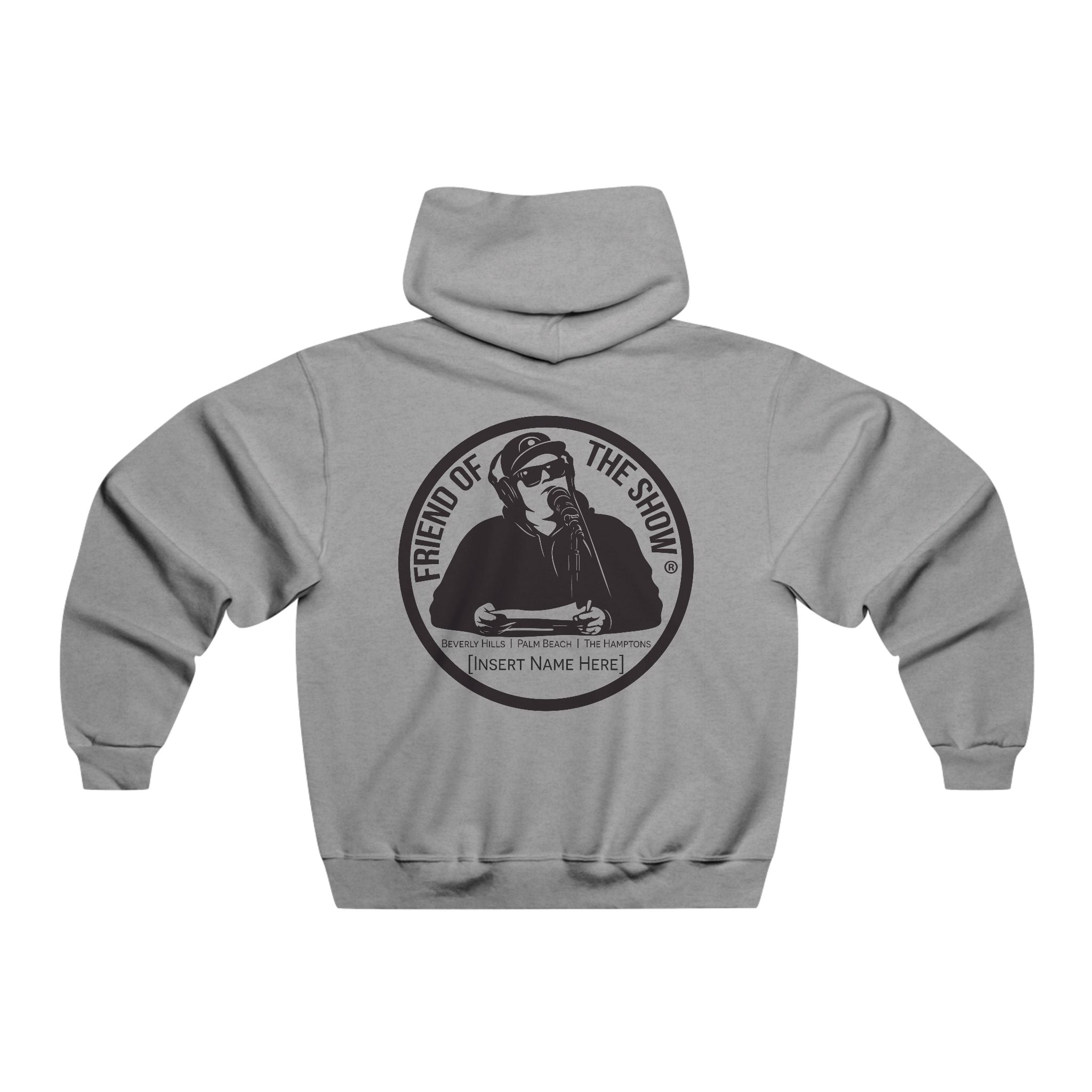 Friend of the Show Hoodie — Retro Radio Host Logo Pullover (Custom Name Option)