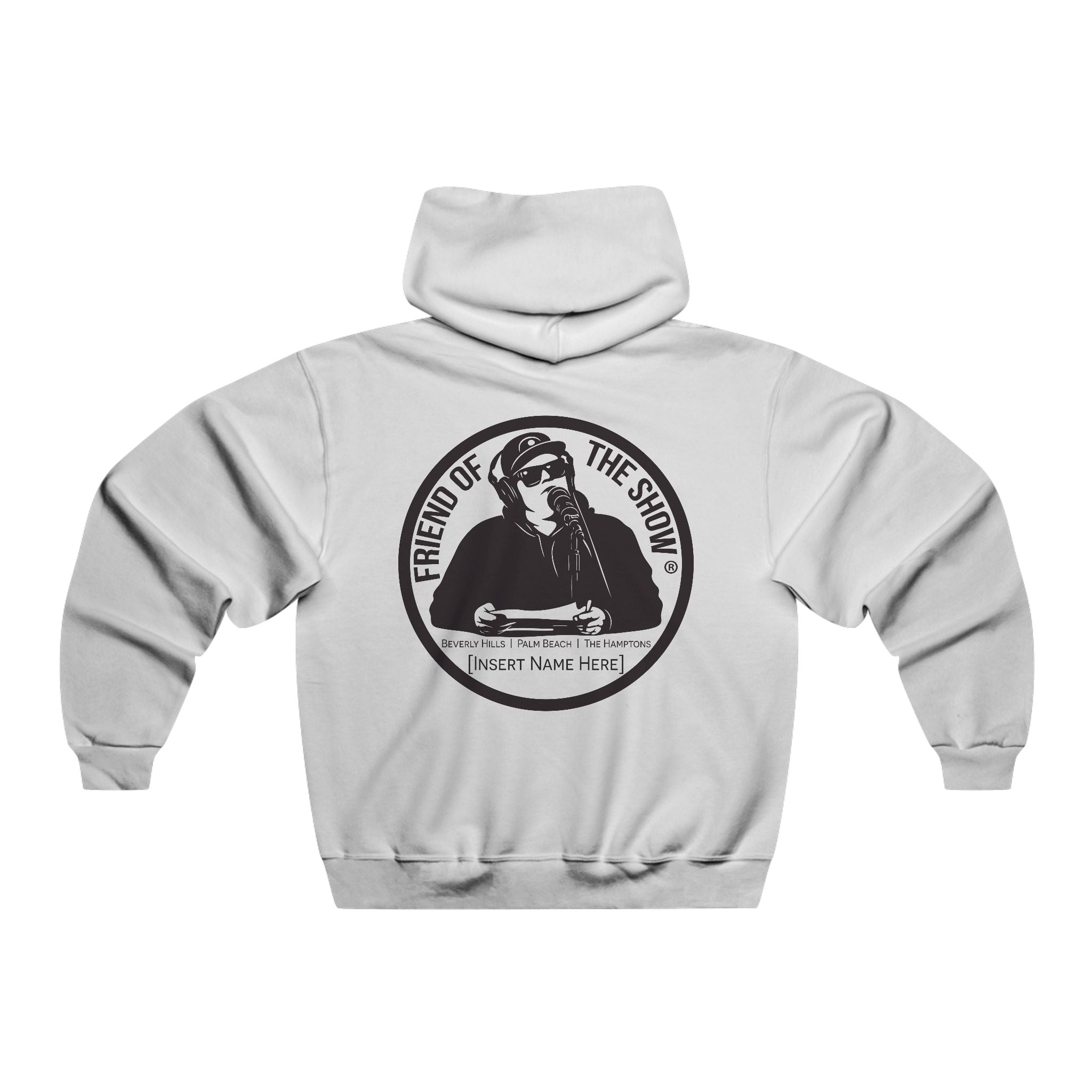 Friend of the Show Hoodie — Retro Radio Host Logo Pullover (Custom Name Option)