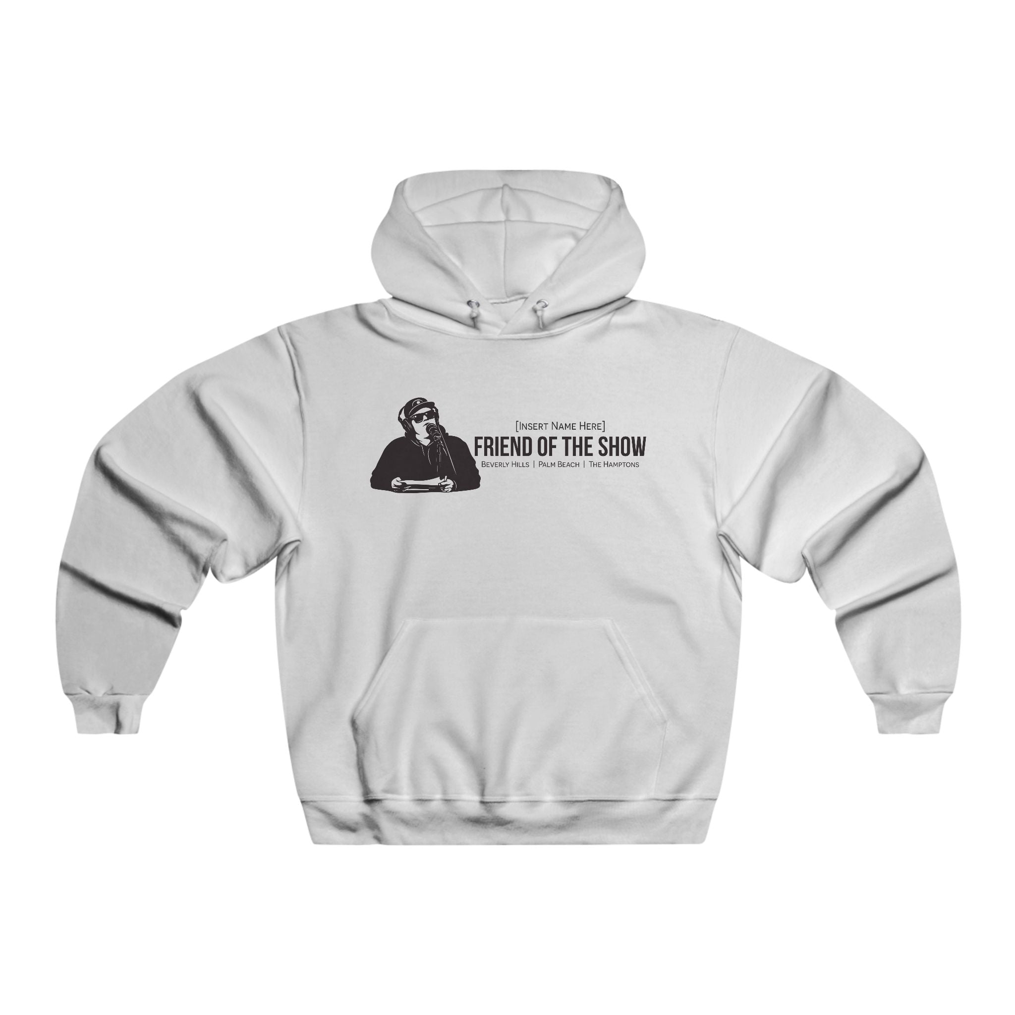 Friend of the Show Hoodie — Retro Radio Host Logo Pullover (Custom Name Option)